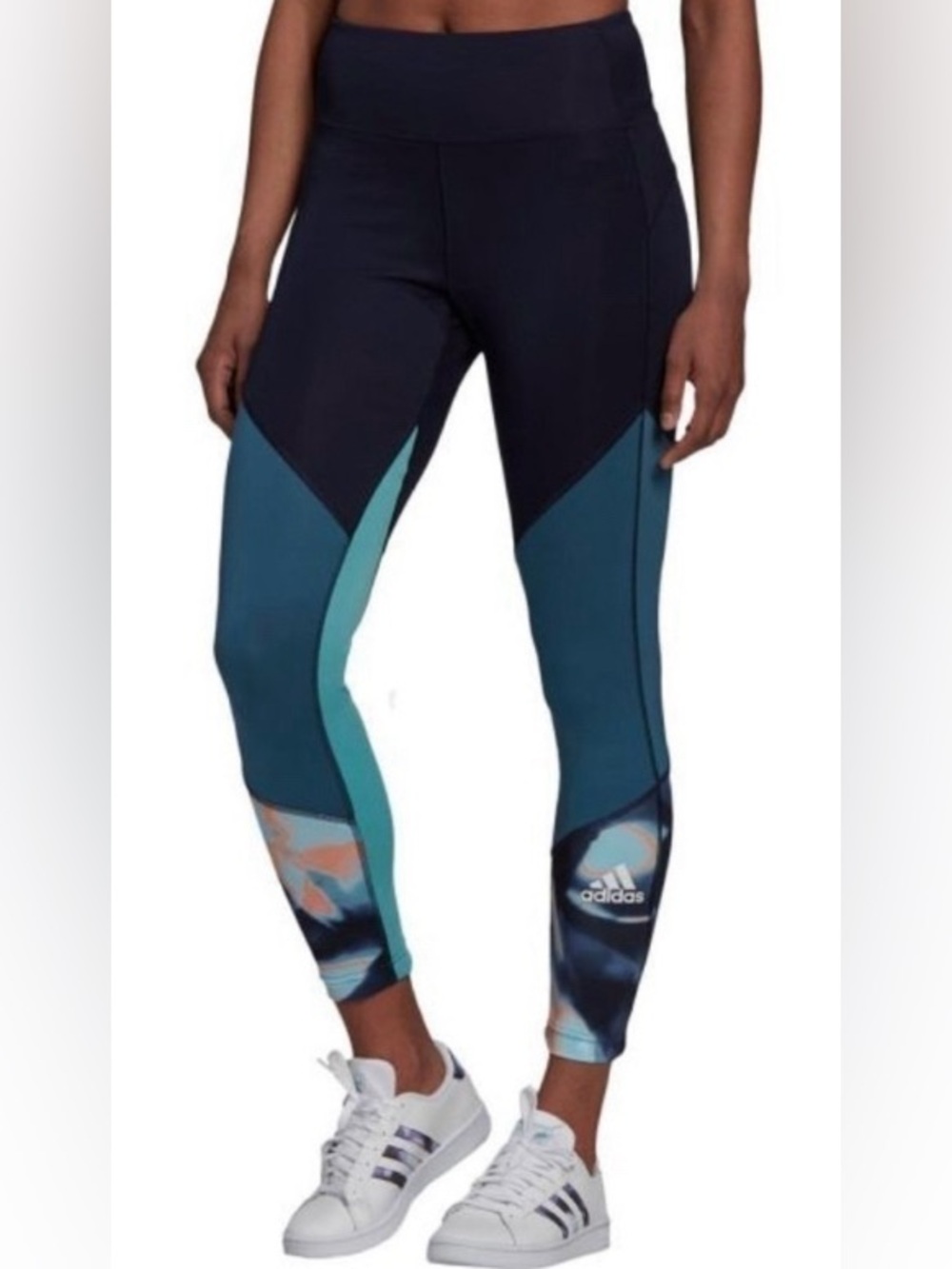 Like New Adidas x Zoe Saldana "Feel Brilliant" Aeroready 7/8 Colorblock Leggings